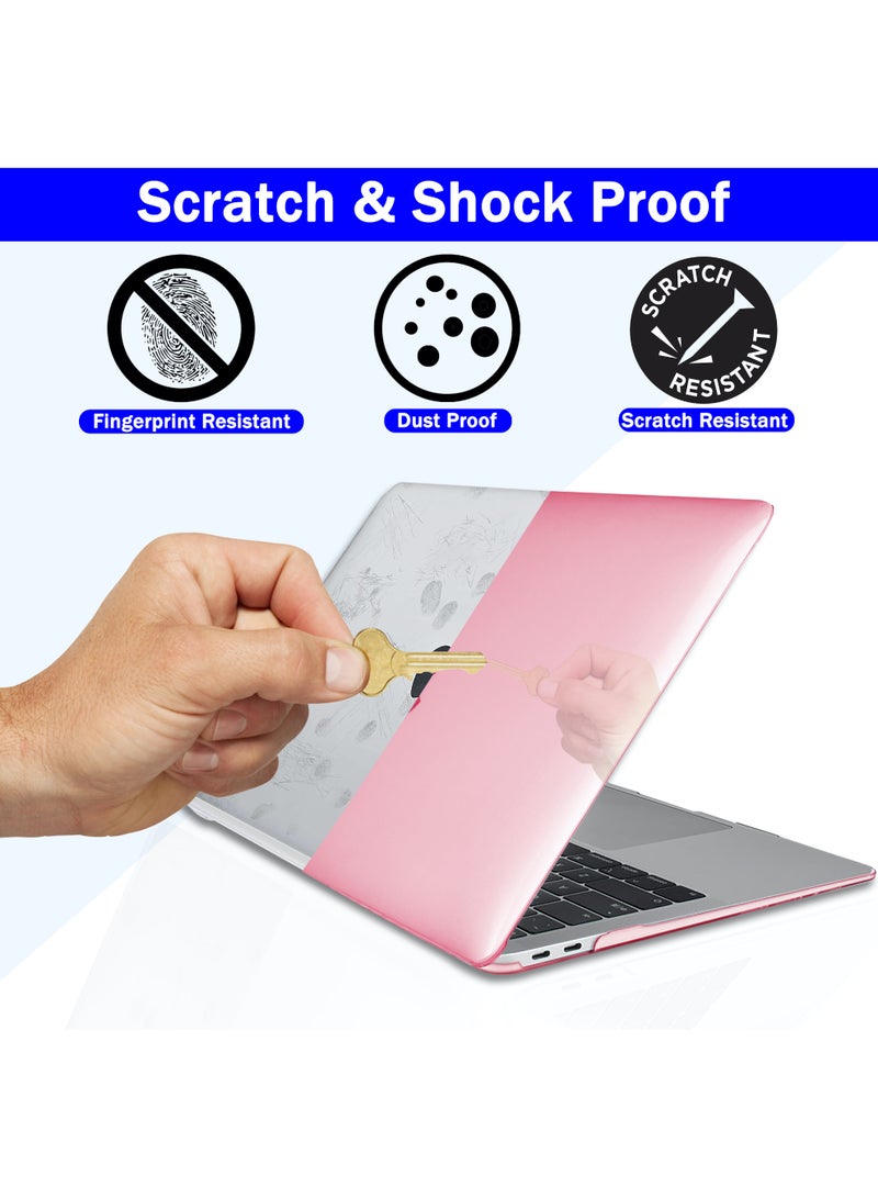 RKINC For MacBook Pro 13 inch Case 2024 2023-2016 M1 M2 A2338 A2289 A2251 A2159 A1706 A1989, Plastic Protective Hard Shell Cover, Keyboard Cover & Screen Protector, Transparent Pink - Image 3